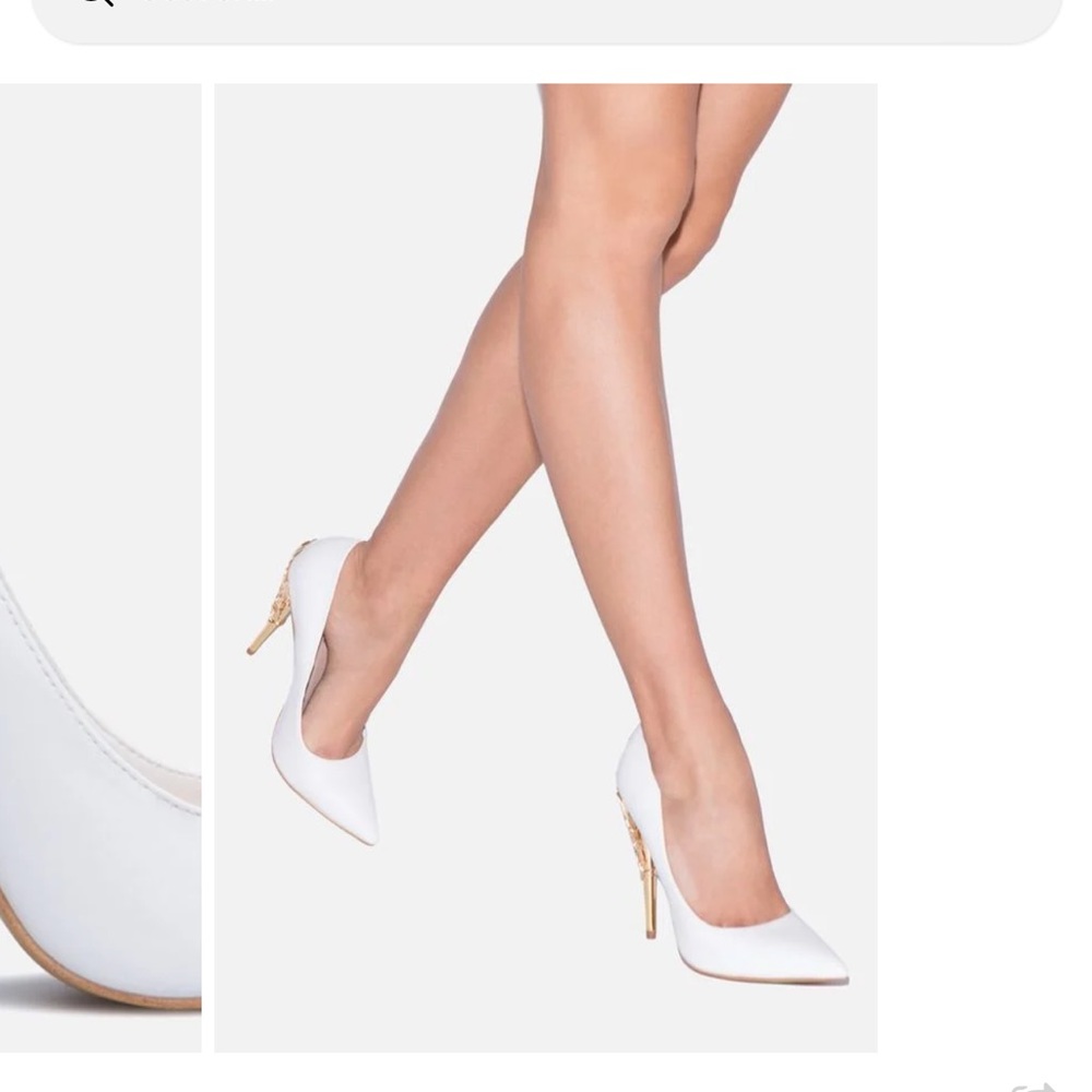 Esperanza Pump - White with Gold Heel - Wide Width - US10 UK8 EU41- never worn